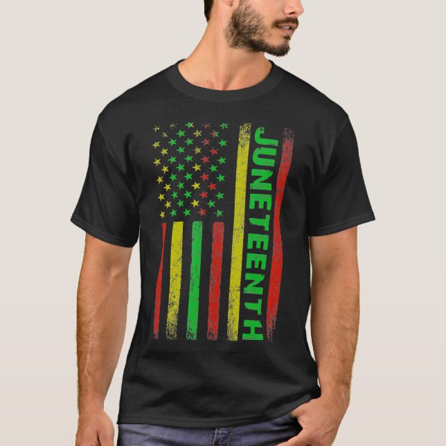 Junenth in a Flag Black history Junenth T-Shirt (Front)
