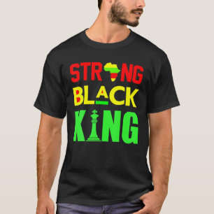 Junenth King Strong Black Dad Father's Day Men Fat T-Shirt