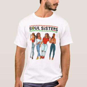 Junenth Queen Soul Sisters Black Mum Melanin Women T-Shirt