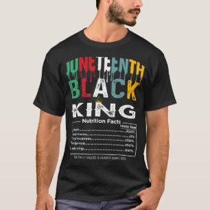 Junenth S For Men Afro Black King Nutrition Facts T-Shirt