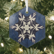 June's snowflake quilt ornament