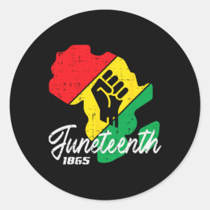 Juneteenth 1865 Africa Fist Black Pride Men Women Classic Round Sticker