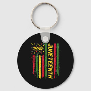 Juneteenth 1865 African American Flag Black Freedo Key Ring