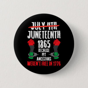 Juneteenth 1865 African Fist Black History Pride M 6 Cm Round Badge