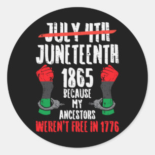 Juneteenth 1865 African Fist Black History Pride M Classic Round Sticker