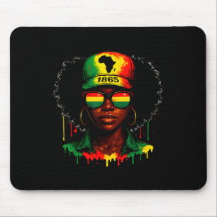 Juneteenth 1865 African Flag Black Queen Afro Wome Mouse Pad