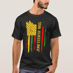 Juneteenth 1865 American Flag Melanin Queen Africa T-Shirt