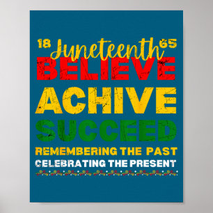 Juneteenth 1865 believe achieve succeed black poster