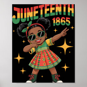 Juneteenth 1865 Black African American Girls Kids  Poster