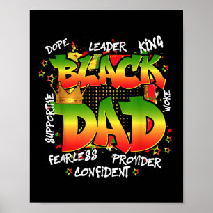 Juneteenth 1865 Black Dad Melanin Fathers Day Men Poster