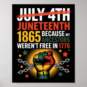 Juneteenth 1865 Black History Freedom Pride Graphi Poster