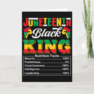 Juneteenth 1865 Black King Nutritional Facts Junet Card