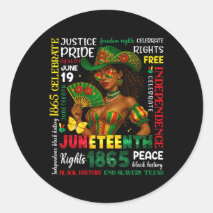 Juneteenth 1865 Black Pride Black Women Cowgirl Me Classic Round Sticker