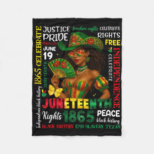 Juneteenth 1865 Black Pride Black Women Cowgirl Me Fleece Blanket