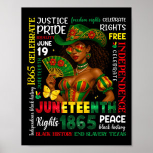 Juneteenth 1865 Black Pride Black Women Cowgirl Me Poster