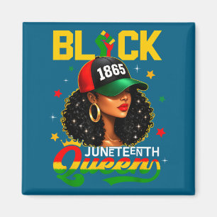 Juneteenth 1865 black queen afro girl women magnet