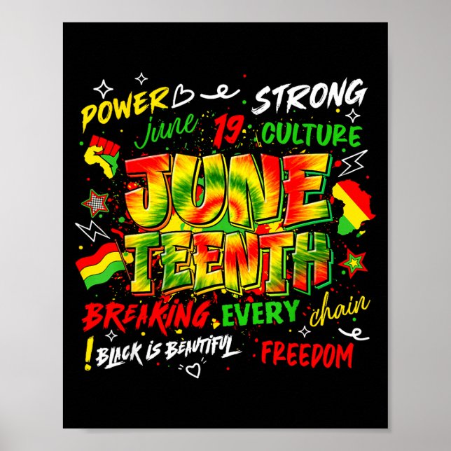 Juneteenth 1865 breaking every chain black is poster (Front)