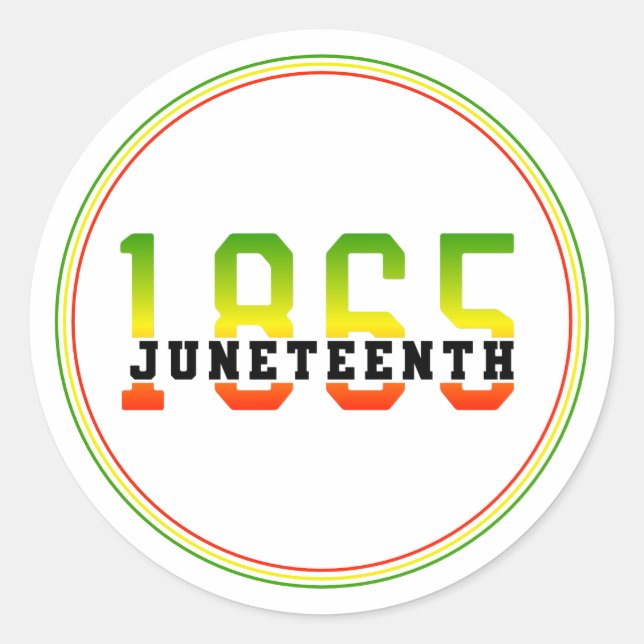 Juneteenth 1865 Celebrating Black Freedom Classic Round Sticker (Front)