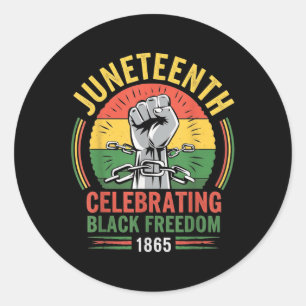 Juneteenth 1865 Celebrating Black Freedom Day Memo Classic Round Sticker