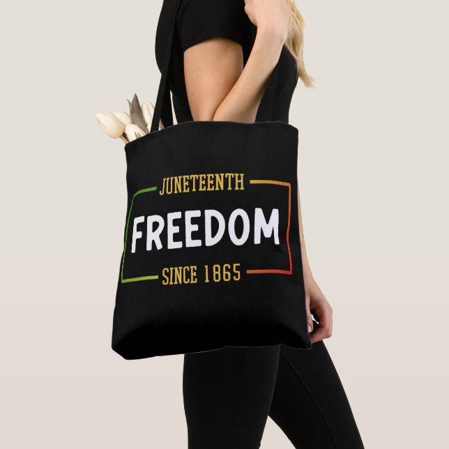 Juneteenth 1865 Celebrating Black Freedom Tote Bag (Close Up)