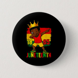 Juneteenth 1865 dabbing boys kid freedom black 6 cm round badge