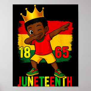 Juneteenth 1865 dabbing boys kid freedom black poster