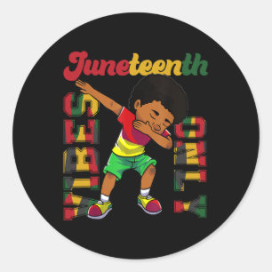 Juneteenth 1865 Dabbing Vibes Only Black African B Classic Round Sticker