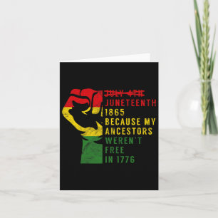 Juneteenth 1865 Emancipation Day Freedom Black Pri Card