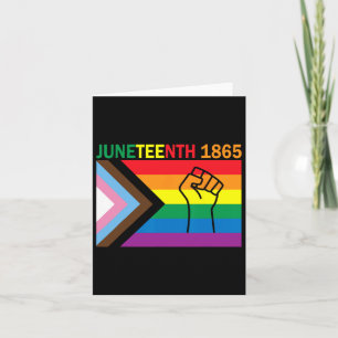 Juneteenth 1865 Fist Rainbow Flag Gay Pride Month  Card