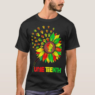 Juneteenth 1865 Fist Sunflower Black African Amer T-Shirt