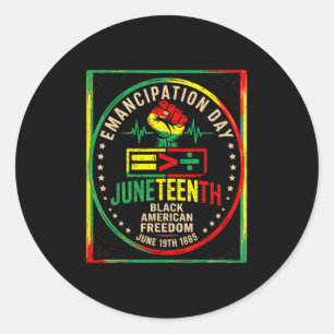Juneteenth 1865 Freedom African American Black His Classic Round Sticker
