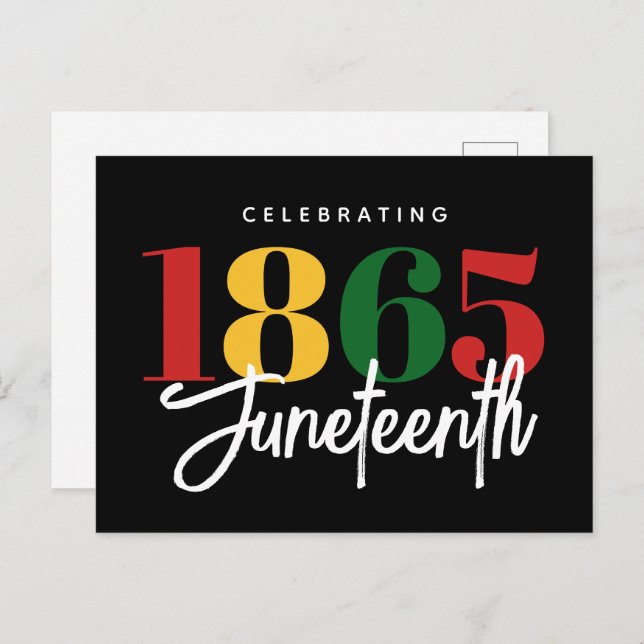 Juneteenth 1865 Freedom Black History Celebration Postcard (Front/Back)
