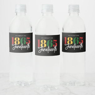 Juneteenth 1865 Freedom Black History Celebration Water Bottle Label