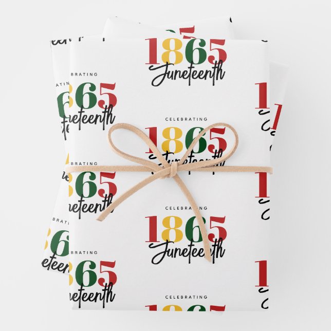 Juneteenth 1865 Freedom Black History Celebration Wrapping Paper Sheet (In situ)