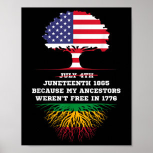 Juneteenth 1865 Freedom Day My Ancestors Not Free Poster