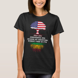 Juneteenth 1865 Freedom Day My Ancestors Not Free  T-Shirt