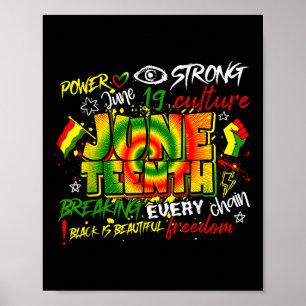 Juneteenth 1865 Freedom Statement Retro Sunset Eve Poster