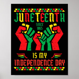 Juneteenth 1865 Independence Day Black Fists Men W Poster