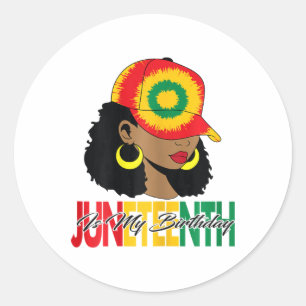 Juneteenth 1865 Is My Birthday For Women And Girls Classic Round Sticker