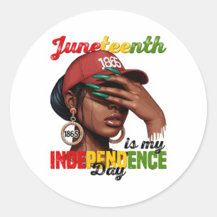 Juneteenth 1865 Is My Independence Day Black Afric Classic Round Sticker