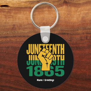 Juneteenth 1865 June 19th Black Freedom Graphic De Key Ring