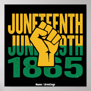 Juneteenth 1865 June 19th Black Freedom Graphic De Poster