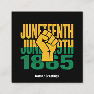 Juneteenth 1865 June 19th Black Freedom Graphic De Square Business Card