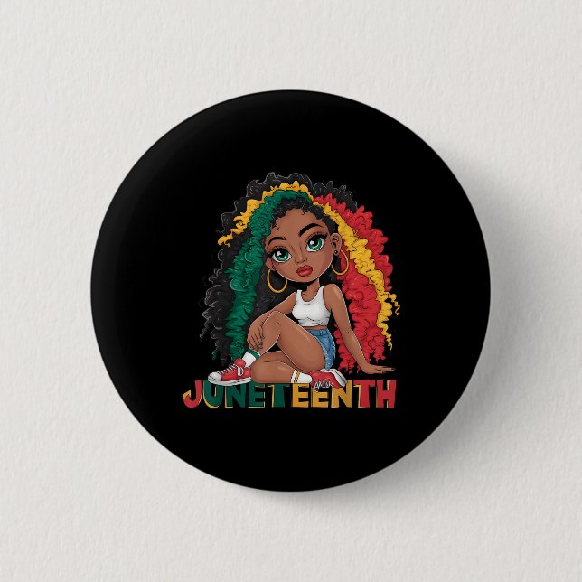 Juneteenth 1865 Juneteenth Black Queen Juneteenth  6 Cm Round Badge (Front)