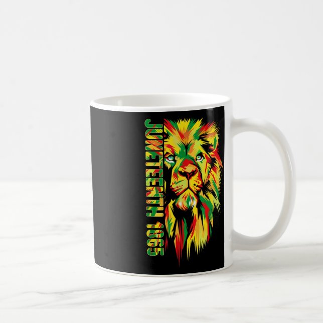 Juneteenth 1865 King Black Lion For Men  Coffee Mug (Right)