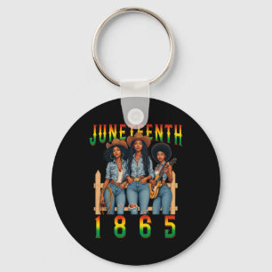 Juneteenth 1865 Melanin Black Cowgirls Western Rod Key Ring