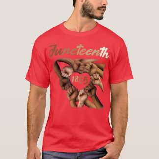 Juneteenth 1865 MELANIN hand design Black History  T-Shirt