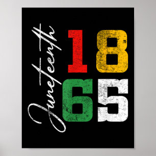 Juneteenth 1865 Men Women Kids Freedom Reflection  Poster