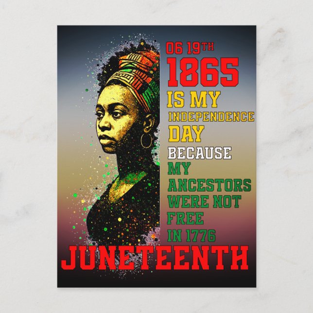 Juneteenth 1865 My Independence Day Pan-African Postcard (Front)