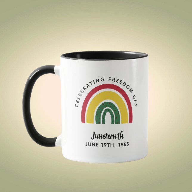 Juneteenth 1865 Rainbow Celebrating Freedom Day Mug (Creator Uploaded)